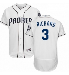 Mens Majestic San Diego Padres 3 Clayton Richard White Home Flex Base Authentic Collection MLB Jersey