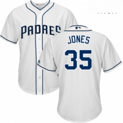 Mens Majestic San Diego Padres 35 Randy Jones Replica White Home Cool Base MLB Jersey