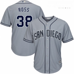 Mens Majestic San Diego Padres 38 Tyson Ross Replica Grey Road Cool Base MLB Jersey 