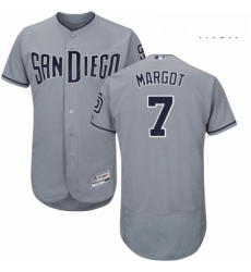 Mens Majestic San Diego Padres 7 Manuel Margot Authentic Grey Road Cool Base MLB Jersey 