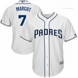 Mens Majestic San Diego Padres 7 Manuel Margot Replica White Home Cool Base MLB Jersey 