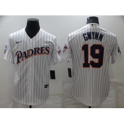 Men's San Diego Padres #19 Tony Gwynn White Cool Base Stitched Jersey