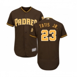 Mens San Diego Padres 23 Fernando Tatis Jr Brown Alternate Flex Base Authentic Collection Baseball Jersey