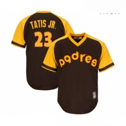 Mens San Diego Padres 23 Fernando Tatis Jr Replica Brown Alternate Cooperstown Cool Base Baseball Jersey 