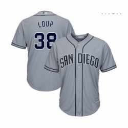 Mens San Diego Padres 38 Aaron Loup Replica Grey Road Cool Base Baseball Jersey 