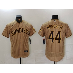 Nike Men San Diego Padres 44 Musgrove Tan Brown Authentic Alternate Player Jersey 2