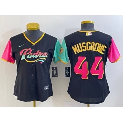 Women San Diego Padres 44 Joe Musgrove Black City Connect Stitched Baseball Jersey