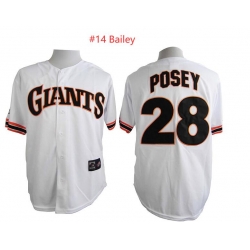 Men Mitchell and Ness San Francisco Giants Bailey #14 White Throwback MLB Jersey
