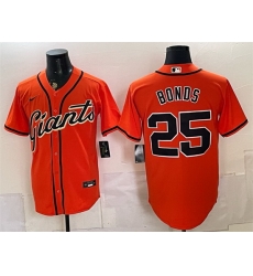 Men San Francisco Giants  25 Barry Bonds Orange Cool Base Stitched Baseball Jersey