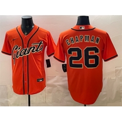 Men San Francisco Giants  26 Matt Chapman Orange Cool Base Stitched Baseball Jersey