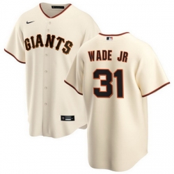 Men San Francisco Giants 31 LaMonte Wade Jr  Cream Cool Base Stitched Jersey