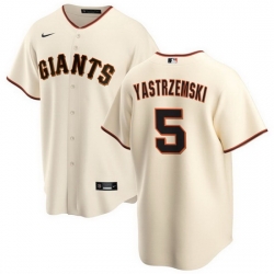 Men San Francisco Giants 5 Mike Yastrzemski Cream Cool Base Stitched Jersey