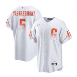 Men San Francisco Giants 5 Mike Yastrzemski White City Connect Cool Base Stitched Baseball Jersey