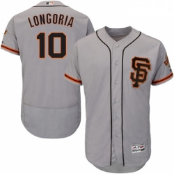 Mens Majestic San Francisco Giants 10 Evan Longoria Grey Alternate Flex Base Authentic Collection MLB Jersey