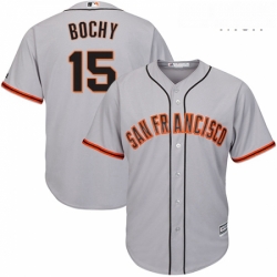 Mens Majestic San Francisco Giants 15 Bruce Bochy Replica Grey Road Cool Base MLB Jersey