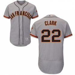 Mens Majestic San Francisco Giants 22 Will Clark Grey Road Flex Base Authentic Collection MLB Jersey