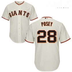 Mens Majestic San Francisco Giants 28 Buster Posey Replica Cream Home Cool Base MLB Jersey