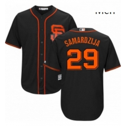 Mens Majestic San Francisco Giants 29 Jeff Samardzija Replica Black Alternate Cool Base MLB Jersey