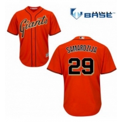 Mens Majestic San Francisco Giants 29 Jeff Samardzija Replica Orange Alternate Cool Base MLB Jersey