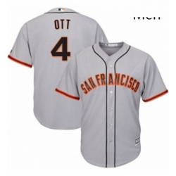 Mens Majestic San Francisco Giants 4 Mel Ott Replica Grey Road Cool Base MLB Jersey