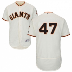 Mens Majestic San Francisco Giants 47 Johnny Cueto Cream Home Flex Base Authentic Collection MLB Jersey