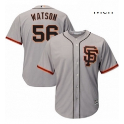 Mens Majestic San Francisco Giants 56 Tony Watson Replica Grey Road 2 Cool Base MLB Jersey 