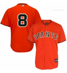 Mens Majestic San Francisco Giants 8 Hunter Pence Authentic Orange Old Style MLB Jersey