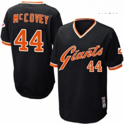 Mens Mitchell and Ness San Francisco Giants 44 Willie McCovey Authentic Black Throwback MLB Jersey