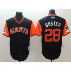 Men's San Francisco Giants #28 Buster Posey Black Alternate Stitched Baseball Jersey