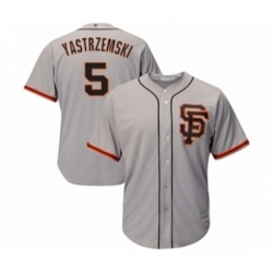 Men's San Francisco Giants #5 Mike Yastrzemski Grey Alternate Flex Base Authentic Collection Baseball Player Jersey