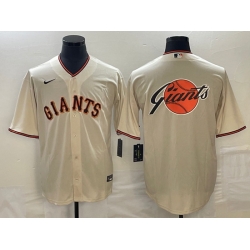 Men's San Francisco Giants Cream Team Big Logo Cool Base Stitched Baseball Jersey