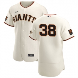 San Francisco Giants 38 Tyler Beede Men Nike Cream Home 2020 Authentic 20 at 24 Patch Player MLB Jersey