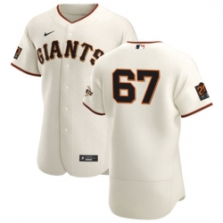 San Francisco Giants 67 Sam Selman Men Nike Cream Home 2020 Authentic 20 at 24 Patch Player MLB Jersey