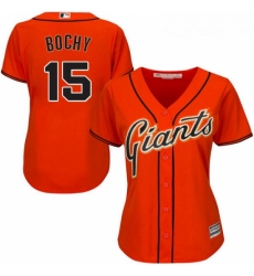 Womens Majestic San Francisco Giants 15 Bruce Bochy Authentic Orange Alternate Cool Base MLB Jersey