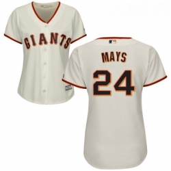 Womens Majestic San Francisco Giants 24 Willie Mays Replica Cream Home Cool Base MLB Jersey