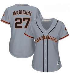 Womens Majestic San Francisco Giants 27 Juan Marichal Authentic Grey Road Cool Base MLB Jersey