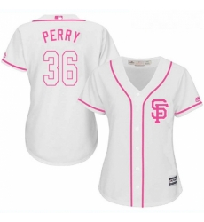 Womens Majestic San Francisco Giants 36 Gaylord Perry Authentic White Fashion Cool Base MLB Jersey