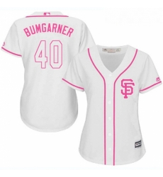 Womens Majestic San Francisco Giants 40 Madison Bumgarner Replica White Fashion Cool Base MLB Jersey