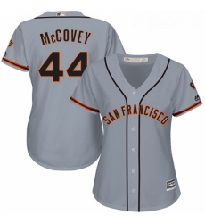 Womens Majestic San Francisco Giants 44 Willie McCovey Authentic Grey Road Cool Base MLB Jersey