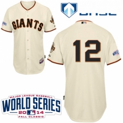 Youth Majestic San Francisco Giants 12 Joe Panik Replica Cream Home Cool Base w2014 World Series Patch MLB Jersey