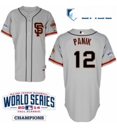 Youth Majestic San Francisco Giants 12 Joe Panik Replica Grey Road 2 Cool Base w2014 World Series Patch MLB Jersey