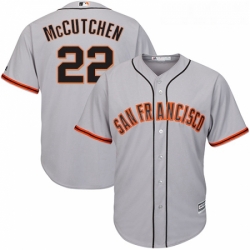 Youth Majestic San Francisco Giants 22 Andrew McCutchen Replica Grey Road Cool Base MLB Jersey 