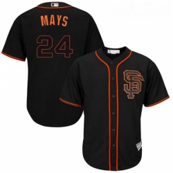 Youth Majestic San Francisco Giants 24 Willie Mays Replica Black Alternate Cool Base MLB Jersey