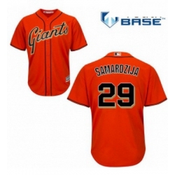 Youth Majestic San Francisco Giants 29 Jeff Samardzija Replica Orange Alternate Cool Base MLB Jersey