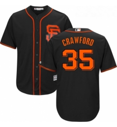 Youth Majestic San Francisco Giants 35 Brandon Crawford Replica Black Alternate Cool Base MLB Jersey