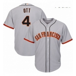 Youth Majestic San Francisco Giants 4 Mel Ott Authentic Grey Road Cool Base MLB Jersey