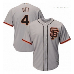 Youth Majestic San Francisco Giants 4 Mel Ott Replica Grey Road 2 Cool Base MLB Jersey