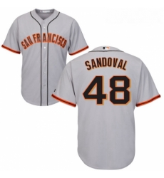 Youth Majestic San Francisco Giants 48 Pablo Sandoval Authentic Grey Road Cool Base MLB Jersey 