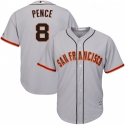 Youth Majestic San Francisco Giants 8 Hunter Pence Authentic Grey Road Cool Base MLB Jersey