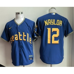 Men Seattle Mariners  12 Josh Naylor Royal 2025 Cool Base Stitched jersey